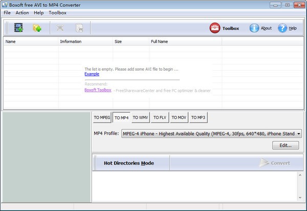 Boxoft free AVI to MP4 Converter(AVI到MP4转换器)