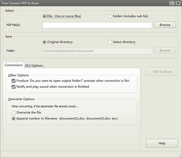 Free Convert PDF to Excel(PDF转Excel转换器)