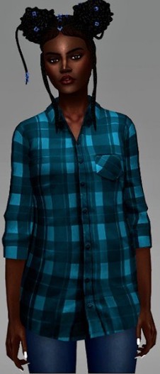 模拟人生4女性格子衫睡衣MOD